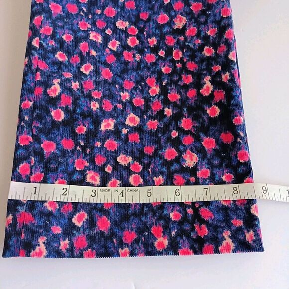 J. Crew Women's Size 8 Straight Leg Navy/Pink Floral Corduroy Trousers - Picture 9 of 12